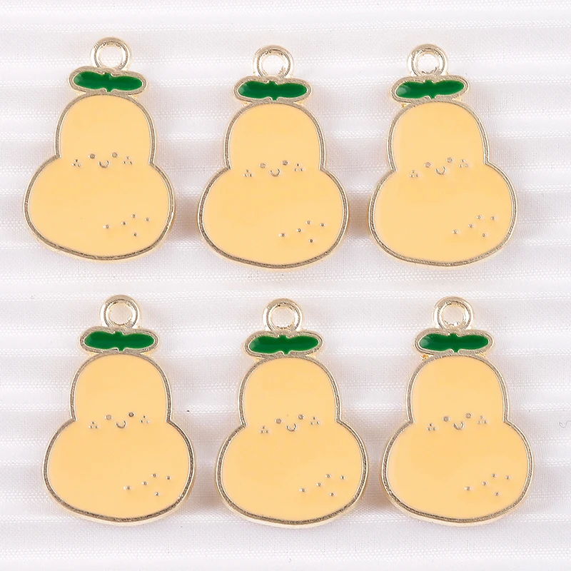 10 teile/los Mix Nette Emaille Obst Apfel Kirsche Ananas Traube Charms für Schmuck Machen Frauen Ohrringe Anhänger Halsketten Geschenke – Detail 13