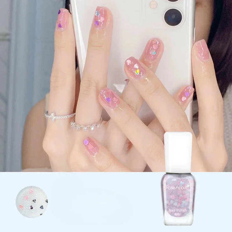40 لونًا من جل الأظافر بدون خبز طلاء أظافر مائي لامع ترتر طويل الأمد قابل للتمزيق صحي قابل للتمزيق سريع الجفاف