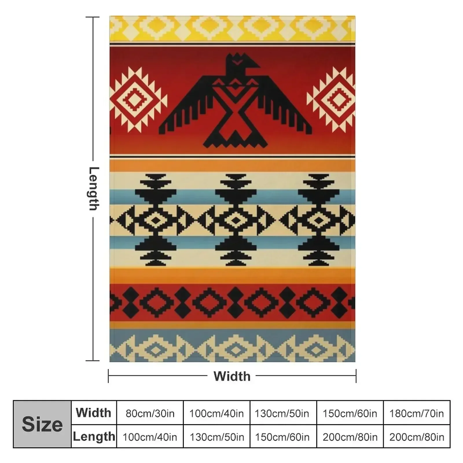 Thunderbird | Native American Pattern Throw Blanket Loose Large Blankets