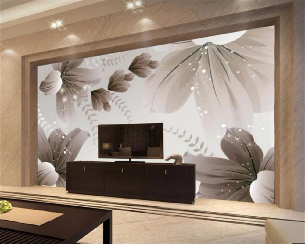 Benutzerdefinierte Tapete 3D Papel de Parede schöner Traum einfache Blume TV Hintergrund Wand Wohnzimmer Schlafzimmer Restaurant Dekoration