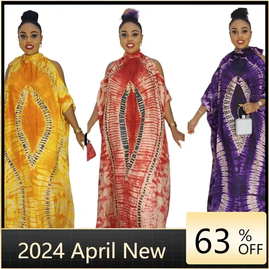 

Free Style African National Characteristics Classic Pattern Chiffon Off-the-shoulder Stand-up Collar Plus Size Dresses