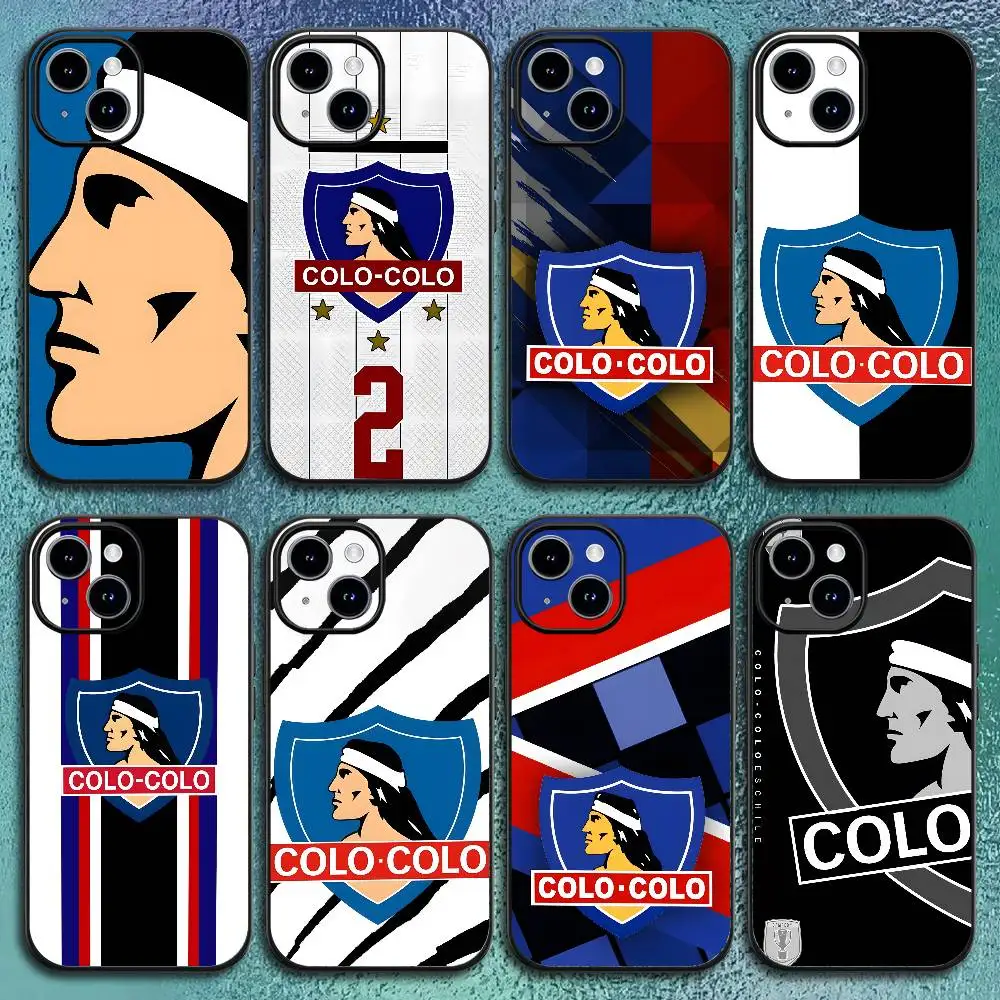 Funda de teléfono con logotipo Club Colo Deportivo para IPhone12 13 14 15 16 17Pro Max Plus, carcasa suave negra clásica