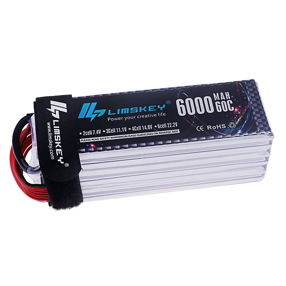 LIMSKEY 6000mAh 6S 22.2V 60C RC يبو بطارية بطارية قابلة للشحن ل RC سيارة FPV شاحنة هليكوبتر مع موصل XT60 XT90