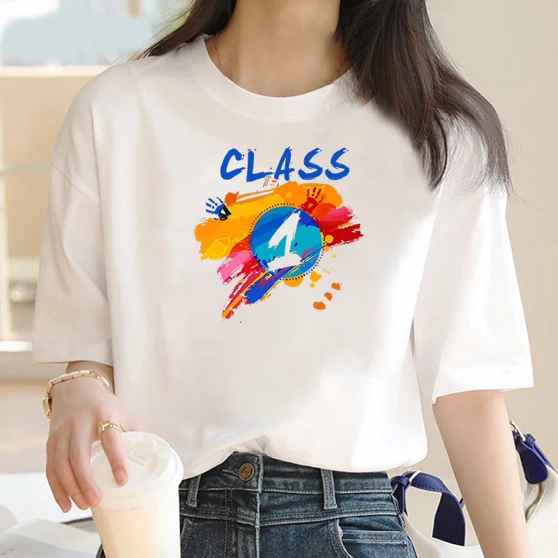 Summer top CLASS Letter Graphic Printed Women's T-shirt Fashion Top Vintage Punk T-shirt Casual street wear short sleeve T-shirt