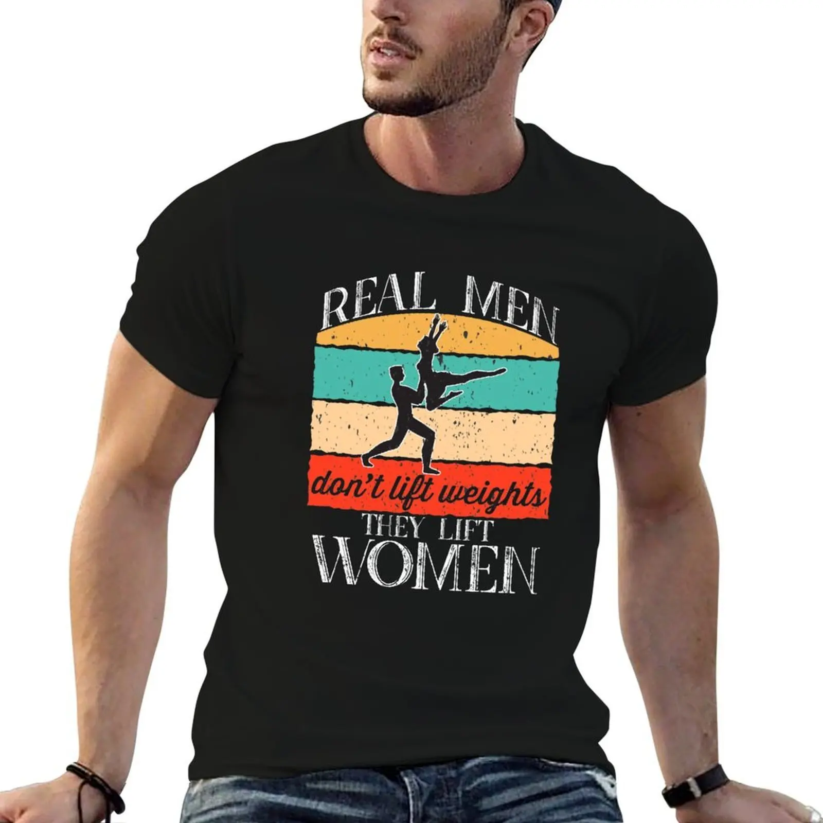 Distressed Retro Vintage Male Ballet Dancer T-Shirt anime cute clothes mens t shirt