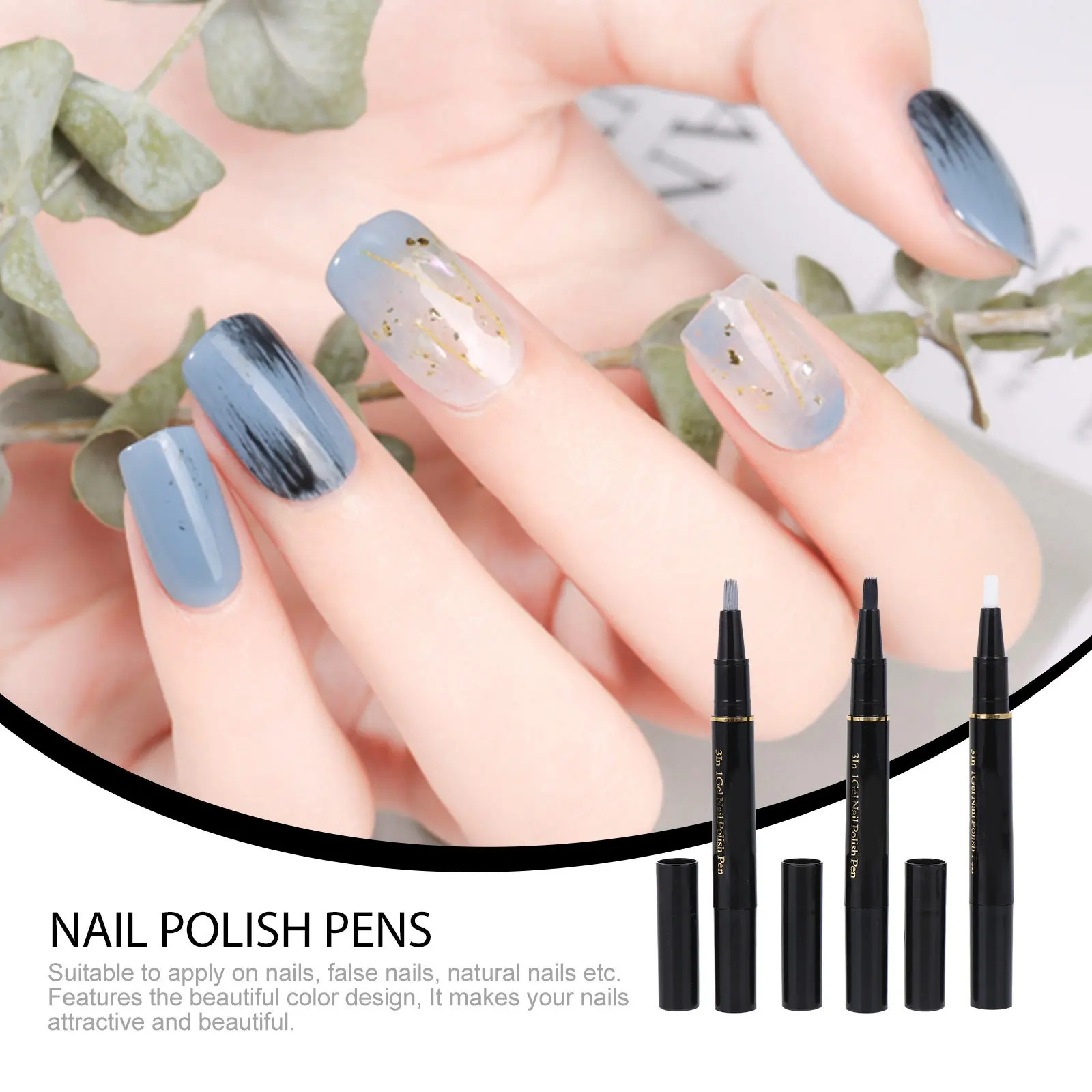 

3 Pcs Nail Polish DIY Decor Art Painting Pen Decors Manicure Accessory Accessories
