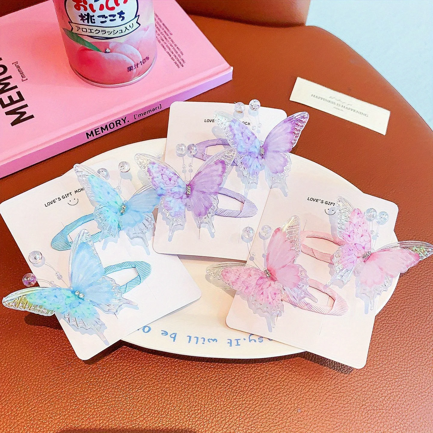 Pinza para el pelo de mariposa y perlas, horquillas laterales de princesa de hadas para niñas, regalo de Navidad y Halloween, accesorios para el cabello, horquillas y pinzas para el cabello