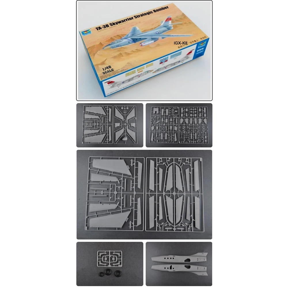 

Trumpeter 02870 1:48 Scale Douglas A3 TA-3B TA3B Skywarrior Attack Aircraft Plane Military Plastic Assembly Model Building Kit