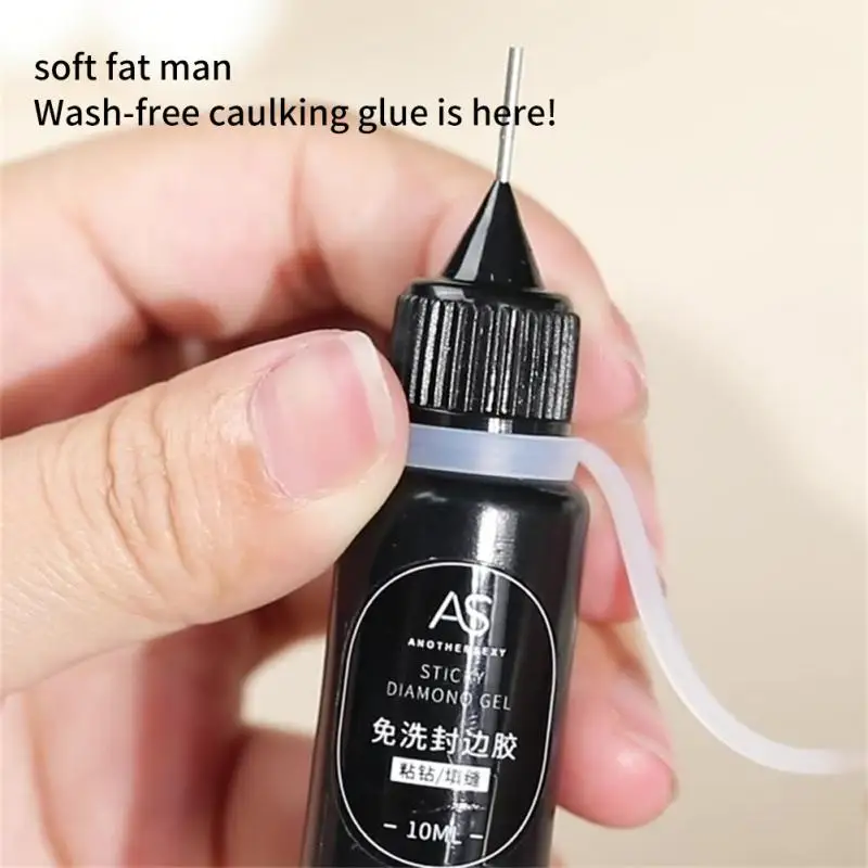 라인스톤 장식용 네일 아트 젤, 강력한 접착제, 닦지 않는 쥬얼리, 탑 코트, 매니큐어 액세서리, TSLM1, 10ml