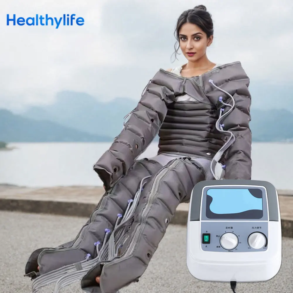 Machine de pressothérapie par pression d'onde d'air, Drainage lymphatique, thérapie sous vide, relaxation musculaire, jambes, taille, Massage corporel, Compression d'air