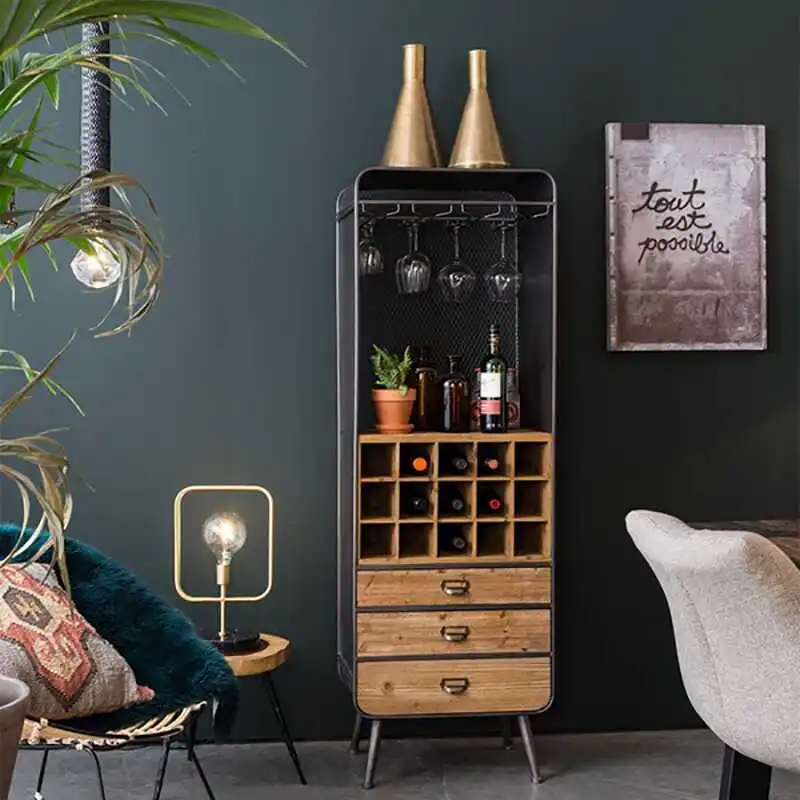 Solid wood industrial wine cabinet locker goblet upside down household small rack KTV bar  cabinet