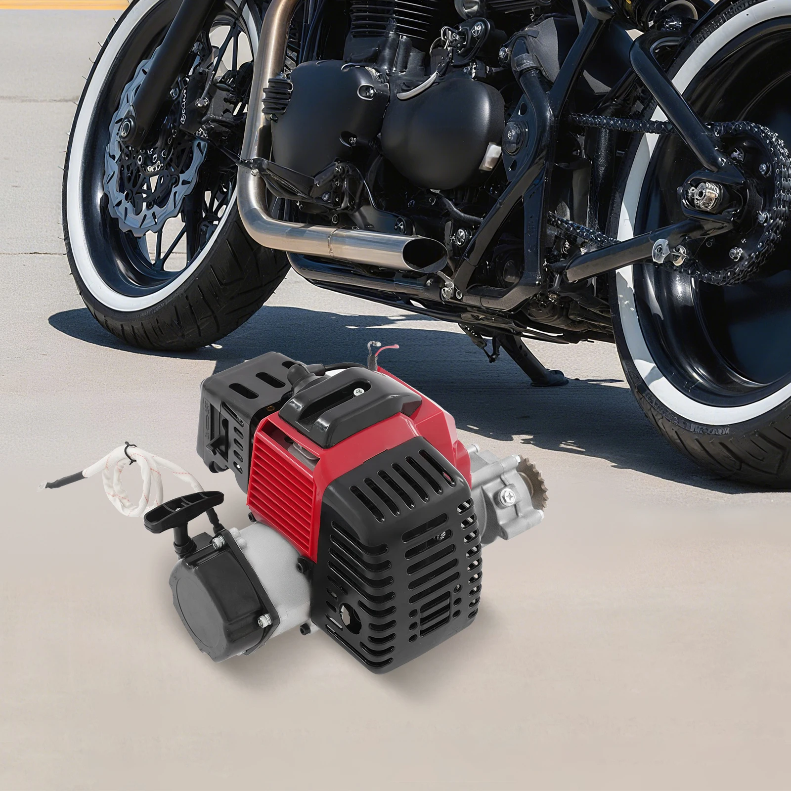 [49CC 2-Stroke Engine Shortblock] 49CC 2 السكتة الدماغية سحب بدء المحرك Shortblock الجمعية المعدنية للمحركات الصغيرة - قوي وموثوق