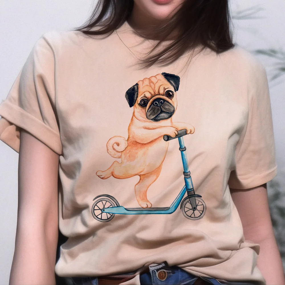 

Pug top women Y2K t shirt female 2000s clothing