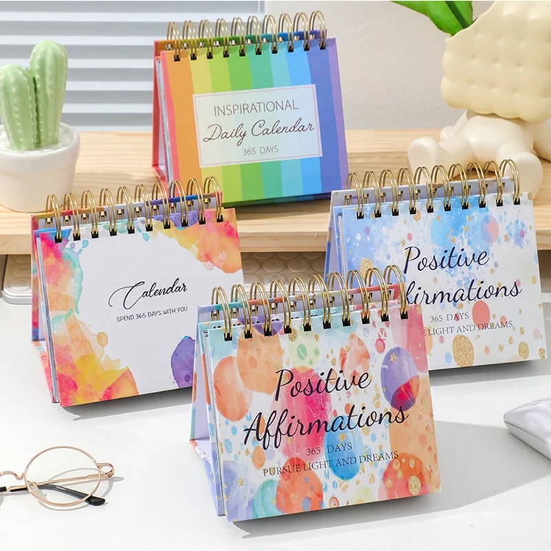 4PCS Motivational Calendar - 365 Day Daily Flip Calendar With Inspirational Quotes - Inspirational Gifts For Women