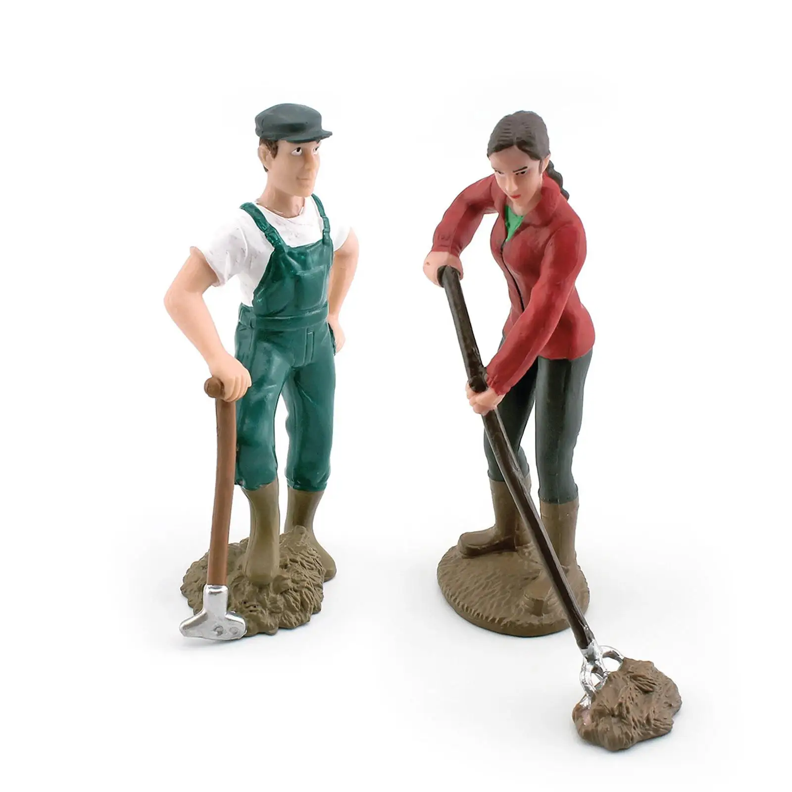 Realistic Farmer People Figures Handpainted PVC Farm Keeper Figurines for Children Cognitive Learning Toy Collection