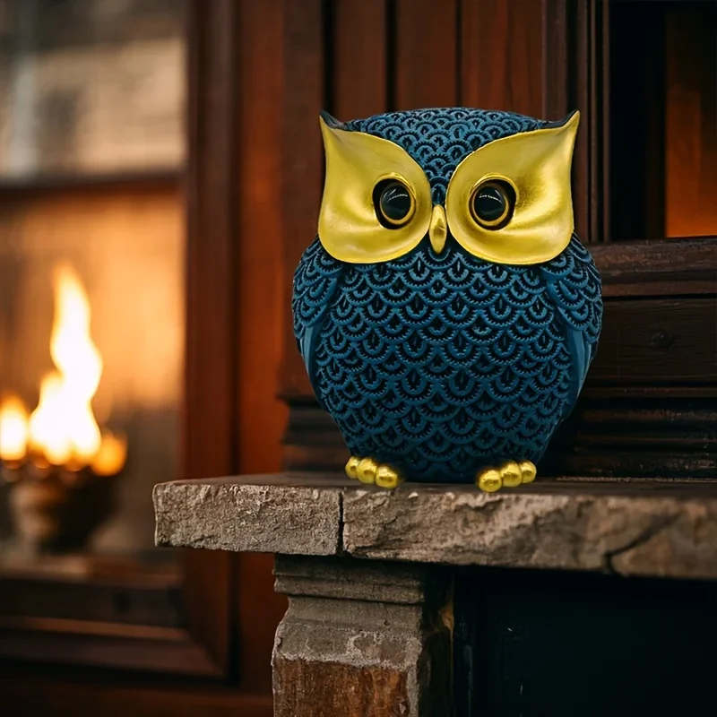 Vintage Resin Owl Statue | Hand-Carved Country Figurine for Indoor/Outdoor, Multi-Holiday Home & Garden Decor