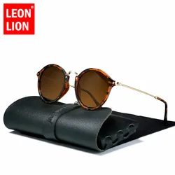 LeonLion-gafas De Sol redondas Retro Para hombre y mujer, lentes De diseñador De marca, Vintage, De lujo, 2023