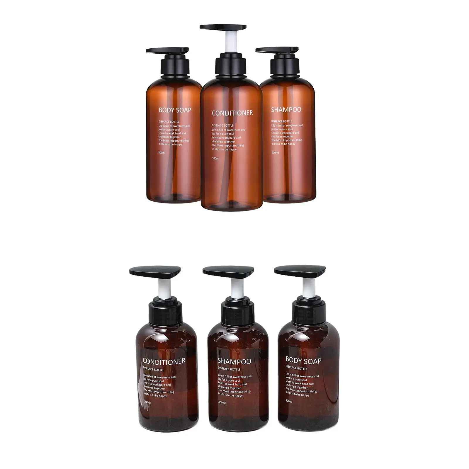 

Shampoo and Conditioner Dispenser with Pump, Shampoo Dispenser Bottle Amber