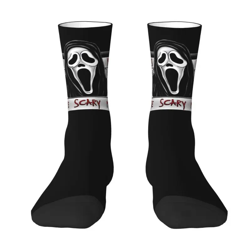 

What's Your Favorite Scary Movie Mens Crew Socks Unisex Novelty Halloween Scream Ghost Spring Summer Autumn Winter Dress Socks
