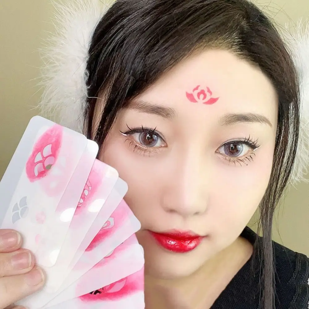 

DIY Face Makeup Template No Repeat Forehead Flowers Temporary Tattoo Stencil Hollowed Tatouage Temporaire