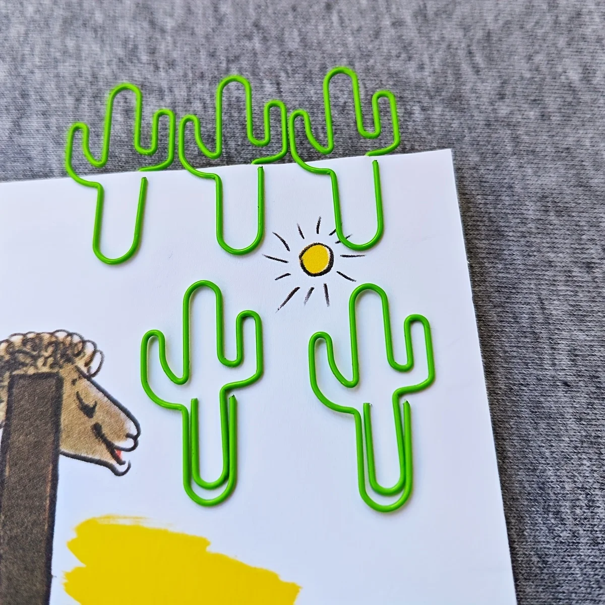 15/30 قطعة من مشابك الورق على شكل صبار أخضر - لوازم وهدايا مكتبية معدنية لطيفة، مشابك معدنية متينة لتنظيم المستندات