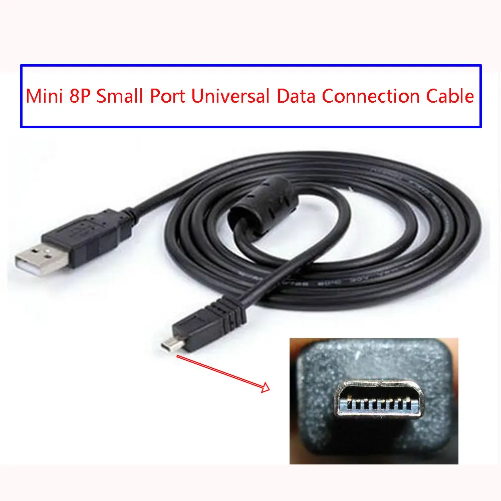 USB to Mini 8-Pin Digital Camera Charging Data Cable Mini 8P Small Port Universal Data Connection Cable 1.5M