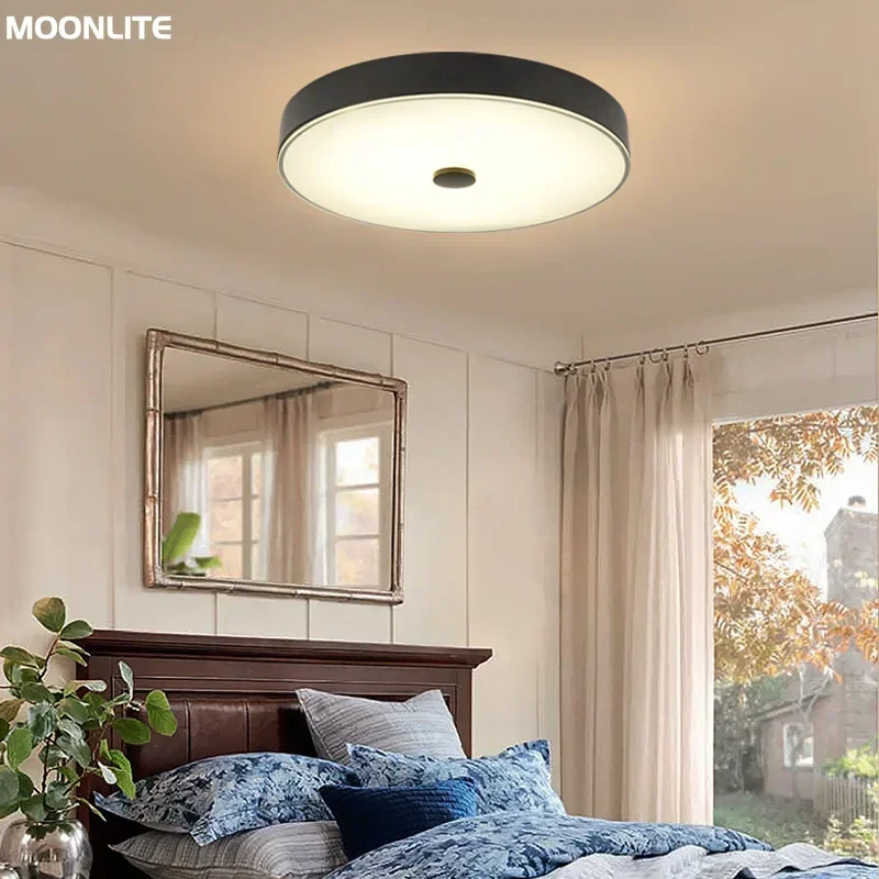 مصباح سقف على الطراز الأمريكي لغرفة النوم والشرفة والممر ضوء ممر مستدير ضوء سقف LED رعوي #3