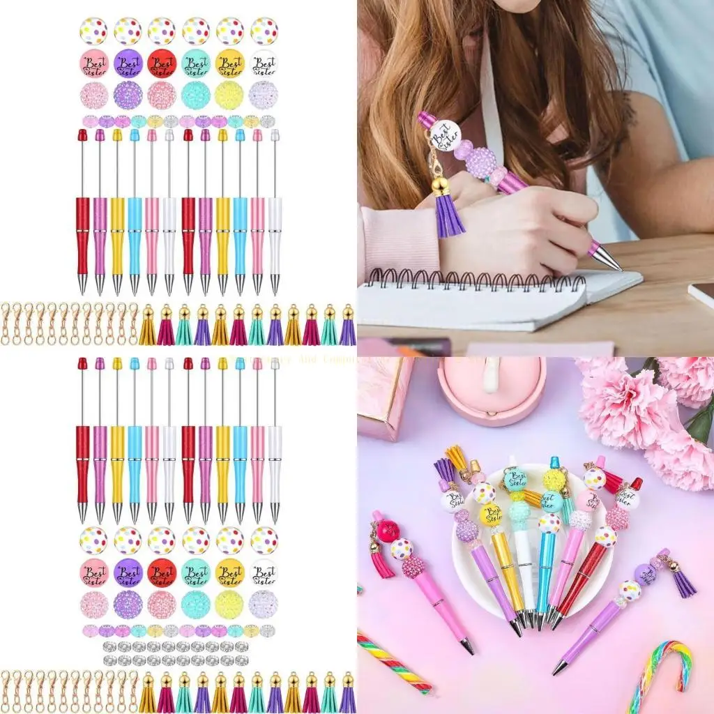 

86pcs Beadable Bagnpoint Pen Set Diy Office Statemery Stacty Warty Party Persom
