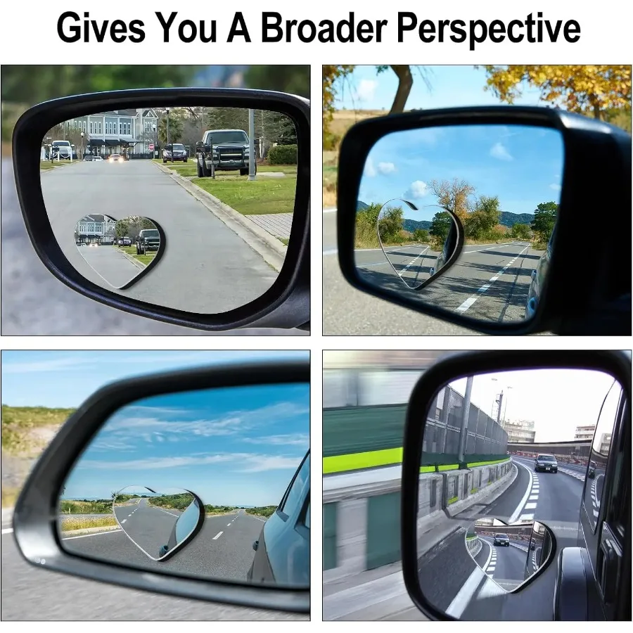 Car Blind Spot Rearview Mirror, Enhanced Safety, Universal Adhesive Side Mirror, Cute Heart-Shaped Design, Car SUV Universal - view 3