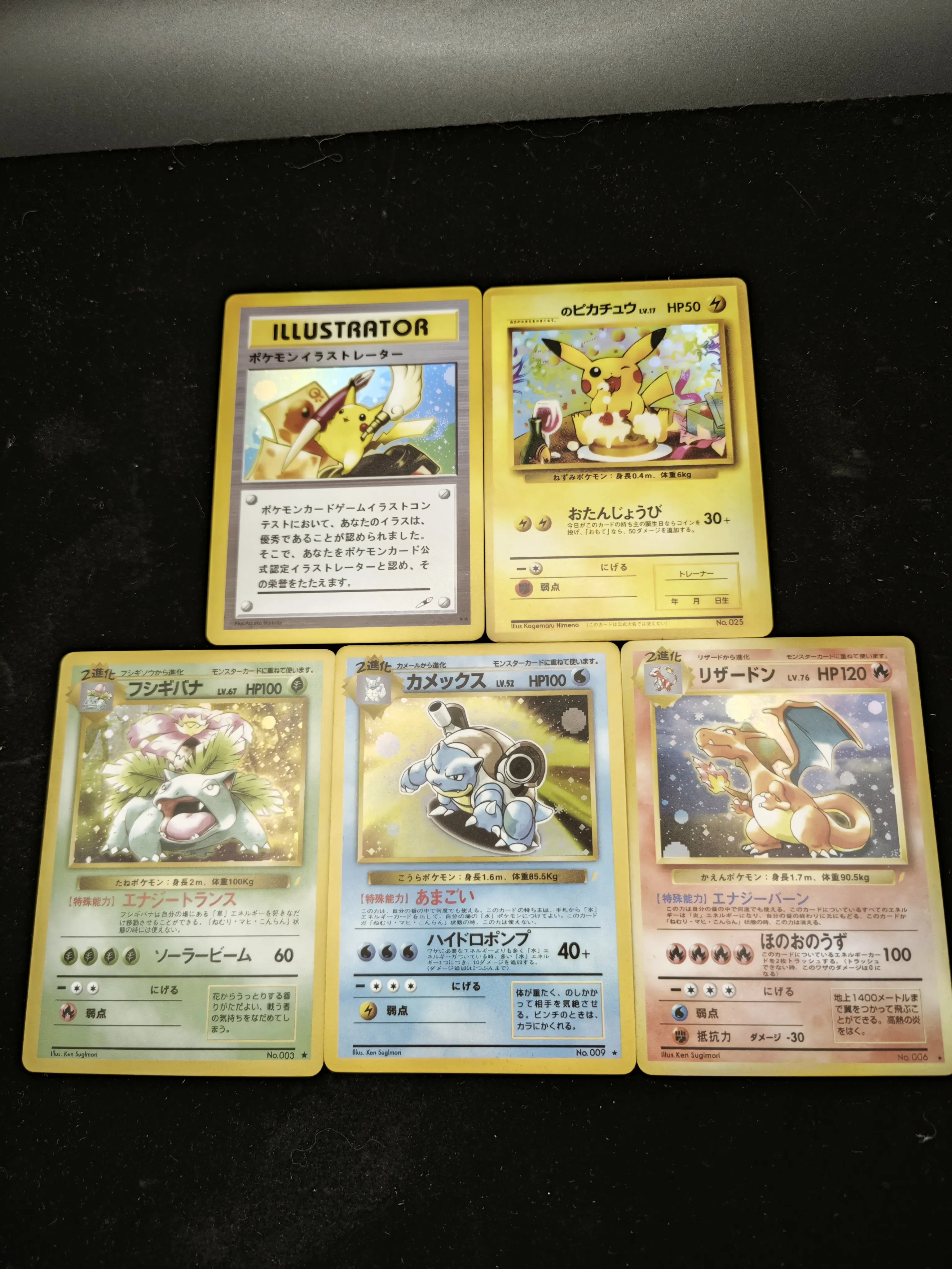 DIY Pokémon TCG Japanese Edition Illustration Master Charizard & Venusaur 5-Card Collectible Set