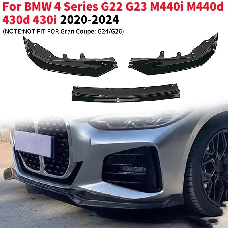 

3 шт./компл. передний бампер автомобиля, диффузор, спойлер, комплект для BMW 4 серии G22 G23 M440i M440d 430d 430i 2020-2024