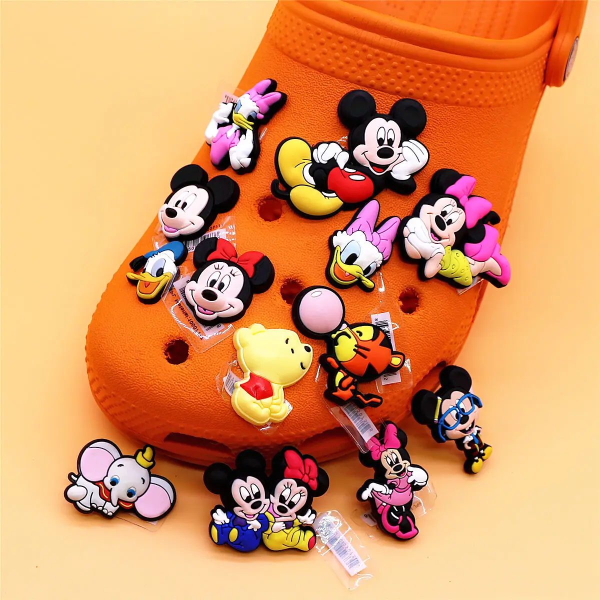 1pcs Original Mickey Mouse and Friends Shoe Buckle Decorations Cartoon PVC Upper Charms Sandal Pin for Bracelet Party Kids Gifts