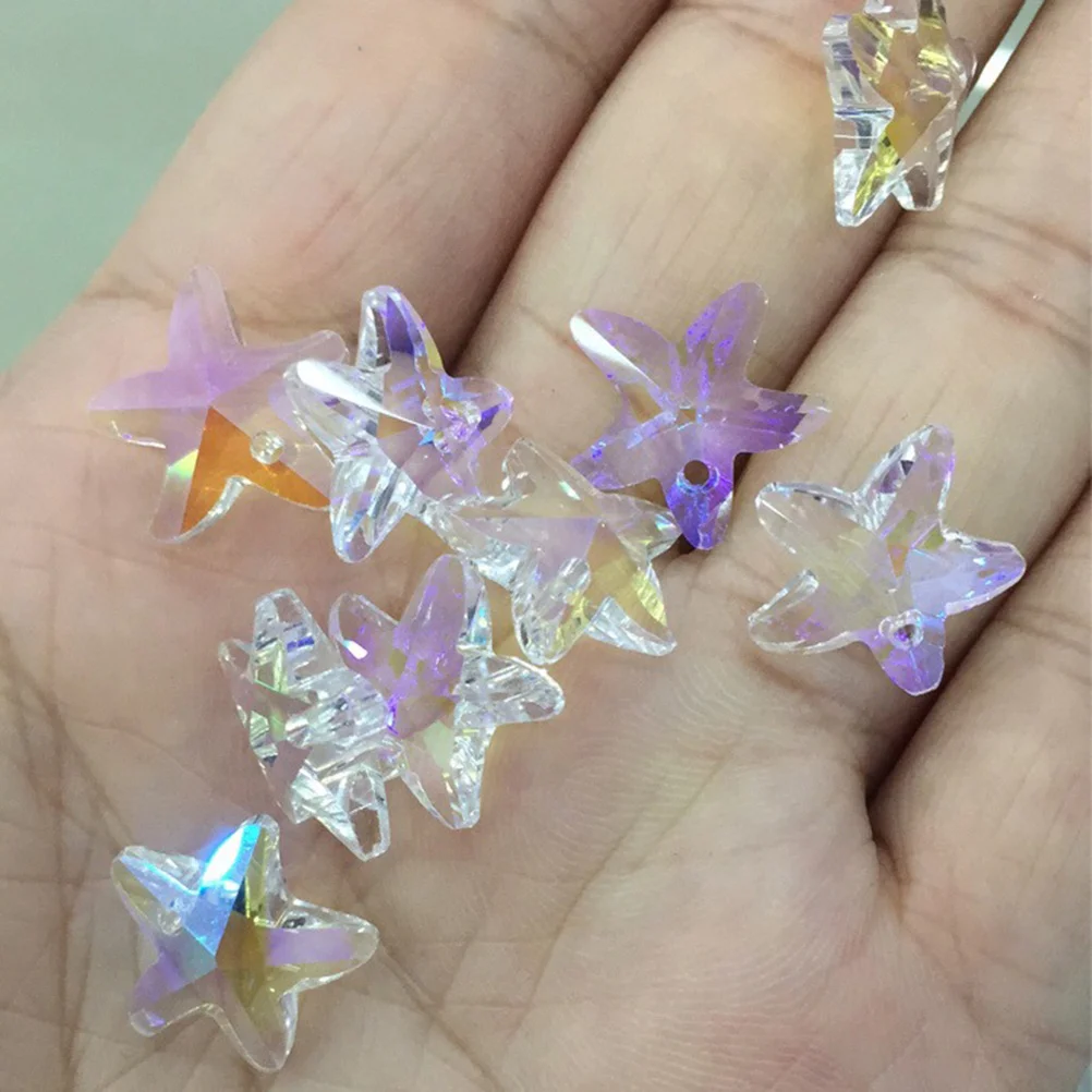 

100Pcs Glass Five-Pointed Star Pendants DIY Jewelry Making Charms for Necklace Bracelet Earrings Glass Pendant Charm Star Beads