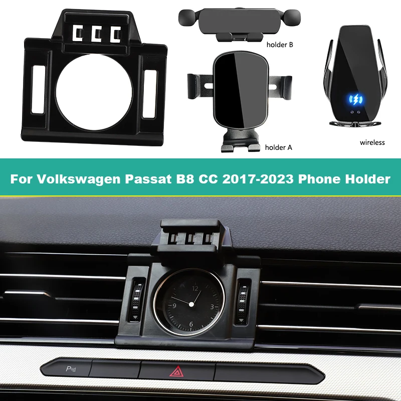 

Dedicated Car Phone Holder For Volkswagen VW CC Passat B8 2017-2023 Fix Bracket Base Support Wireless Charging smartphone Stand
