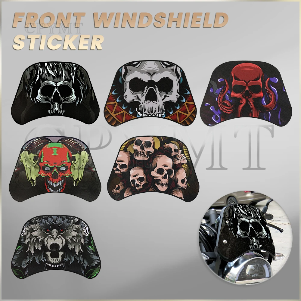 

Motorcycle Universal Windshield Sticker Windscreen Fairing Decorative Decals Fit For Harley Honda Yamaha Kawasaki Suzuki