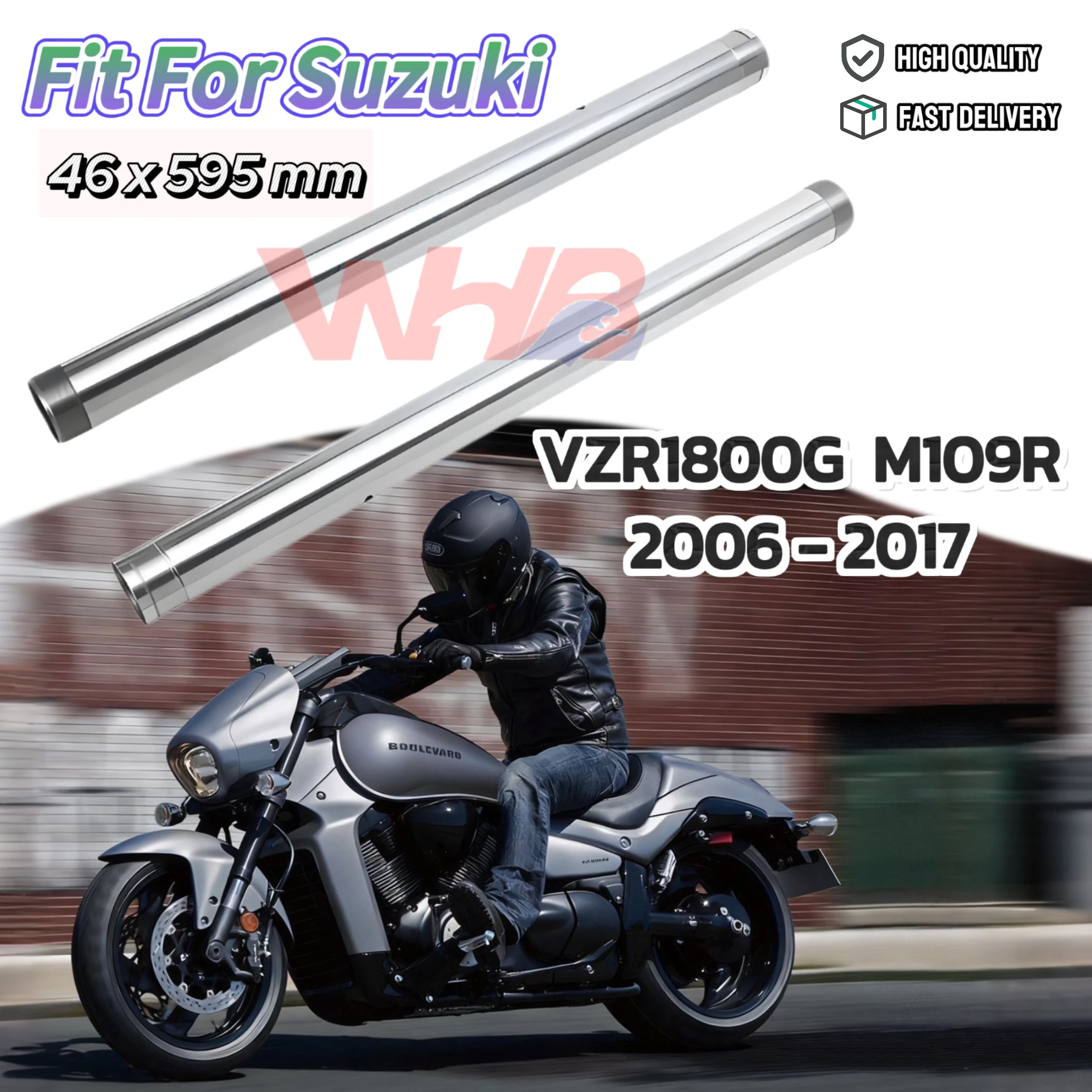 

46x595 мм для Suzuki VZR1800 M109R VZR 1800 2006-2017 2 × передние аксессуары для мотоциклов, ножка, вилка, внутренние трубки, трубки, трубы