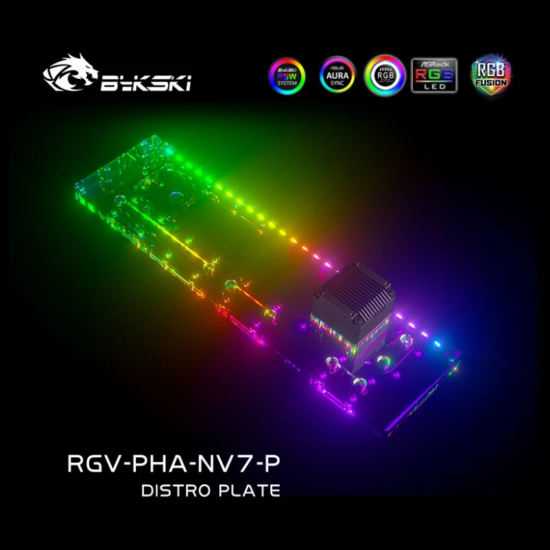 Bykski Acrylic Distro Plate /Board Reservoir for PHANTEKS NV7 Computer Case /Water Cooling System /Combo DDC Pump RGV-PHA-NV7-P