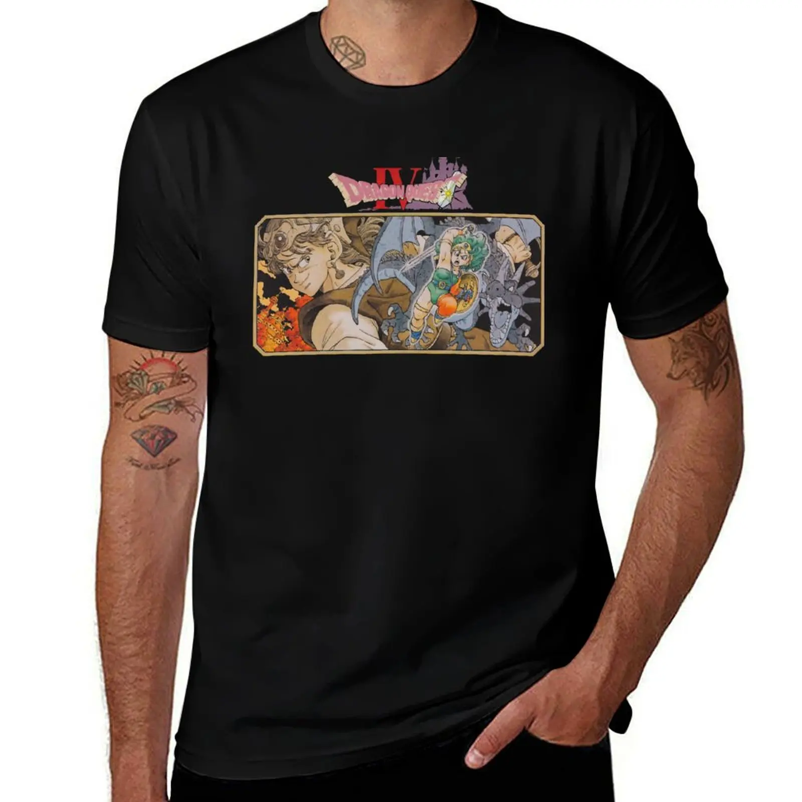 

Dragon Quest 4 Famicom Cover Art T-Shirt blue lock croswit shirt man graphics sweat shirts, men