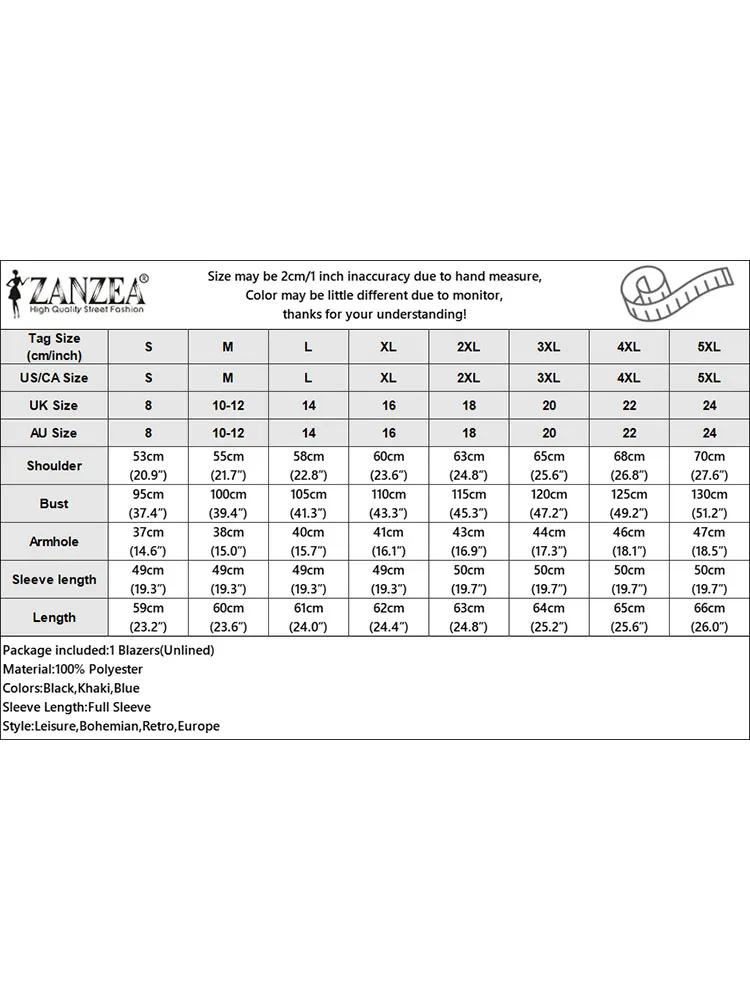 Women Autumn Coats ZANZEA Elegant Office Blazer Fashion Long Sleeeve Jackets Outwear Casual Solid OL Blouse Buttons Down Shirt