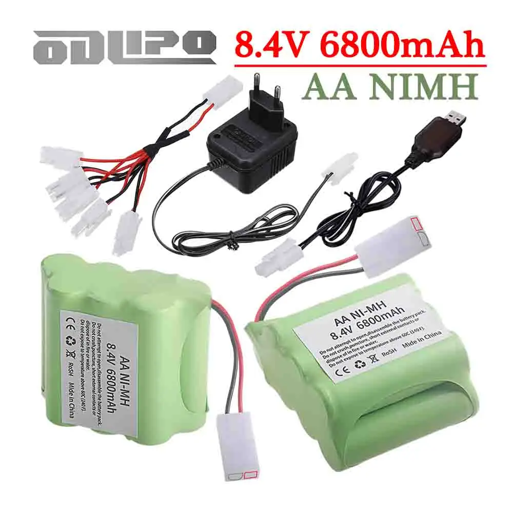 8.4V 6800mAh 3000mAh NI-MH Battery with Charger Sets For RC Car Trucks Robots Tanks Guns Boats Aa 8.4v Rechargeable Battery Pack