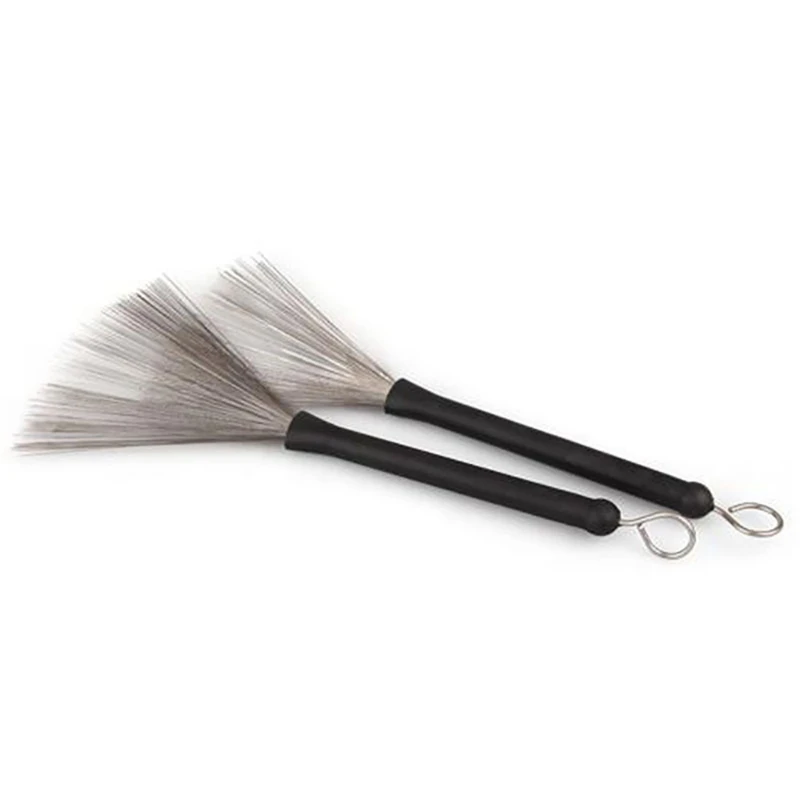 Retractable Wavy Drum Brushes Stick Telescopic Percussion Professional Wire Brushes Drumsticks Stick Black