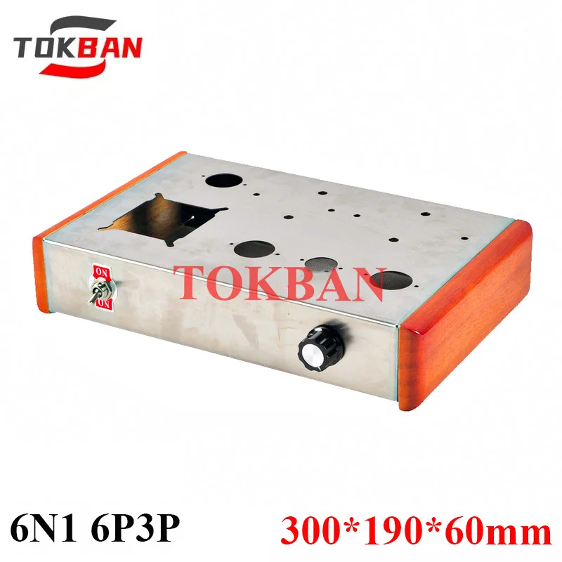 Tokban 300*190*60mm 6n1 6p3p Tube Amplifier Chassis Enclosure Stainless Steel with Base Plate Side Panel DIY Amplifier Audio