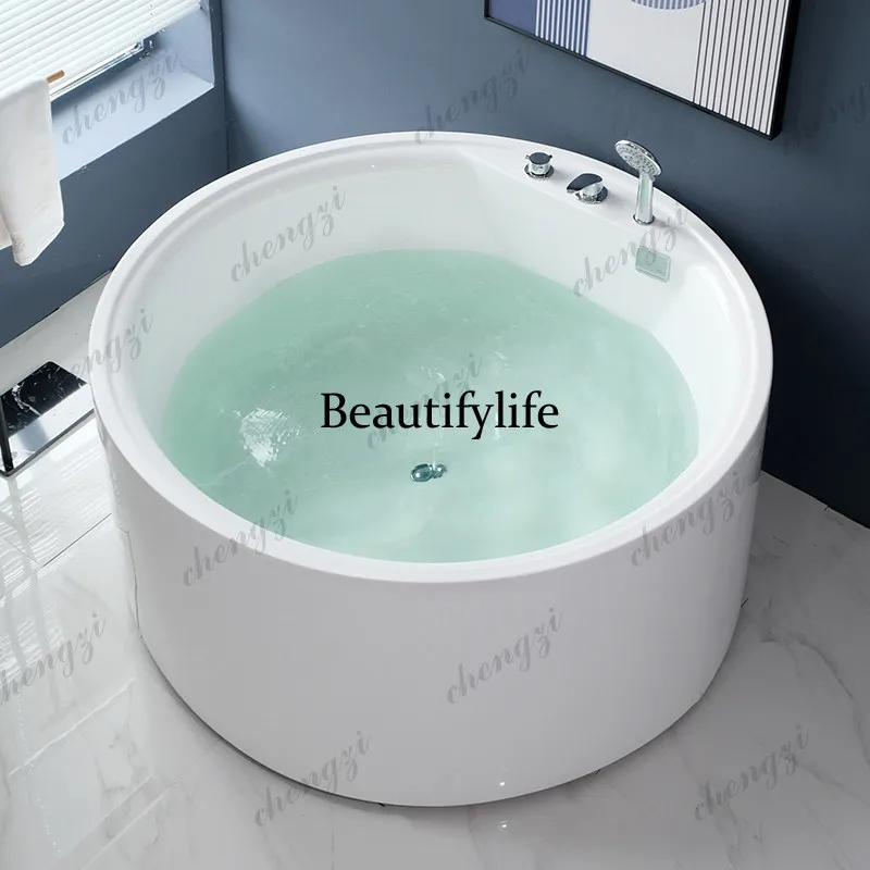 

New round bathtub household acrylic freestanding surf massage thermostatic hotel folk double bathtub