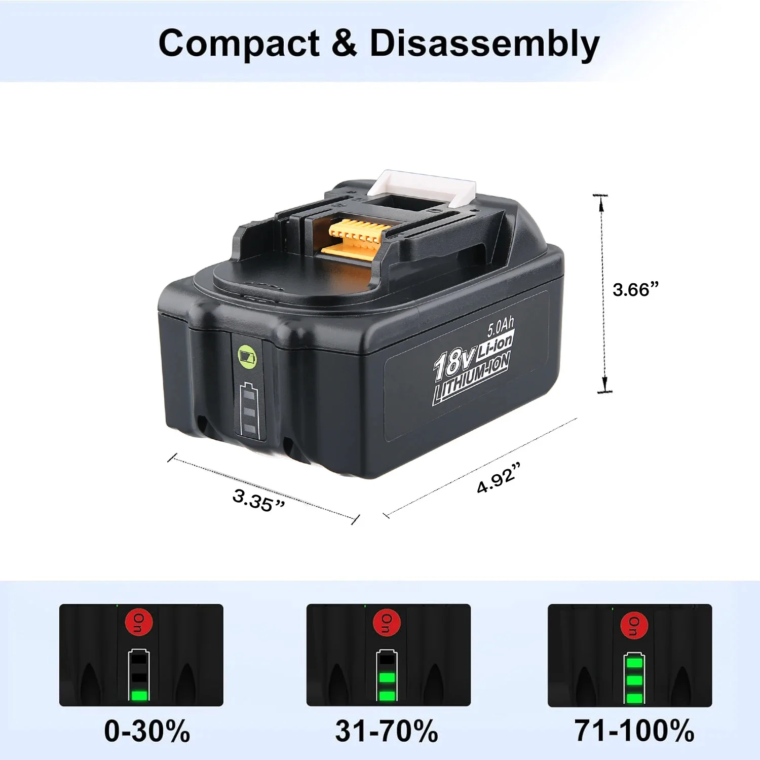 1/2/4 pezzi 5.0Ah BL1850B Sostituisci per Makita 18V Pin batteria, adatto per BL1860B BL1830B BL1815 LXT-400 Batteria per utensili da trapano con LED