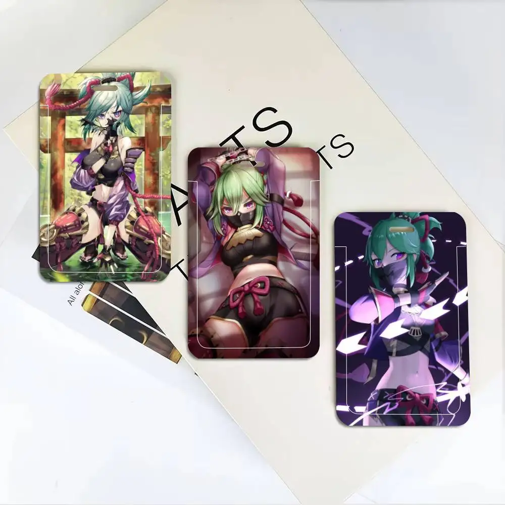 Game Genshin Impact Kuki Shinobu ID Card Holder Neck Strap Pendant Door Badge Holder Lanyards Keychain Work Credential