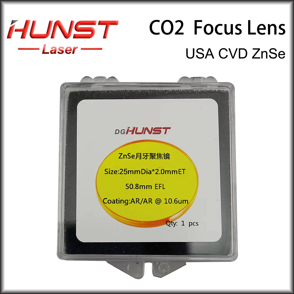 Hunst CO2 Laser Lens USA ZnSe Mirro Dia 25 28mm Focus 50.8 63.5 76.2 101.6 127mm for Laser Cutting Engraving Machine Spare Parts