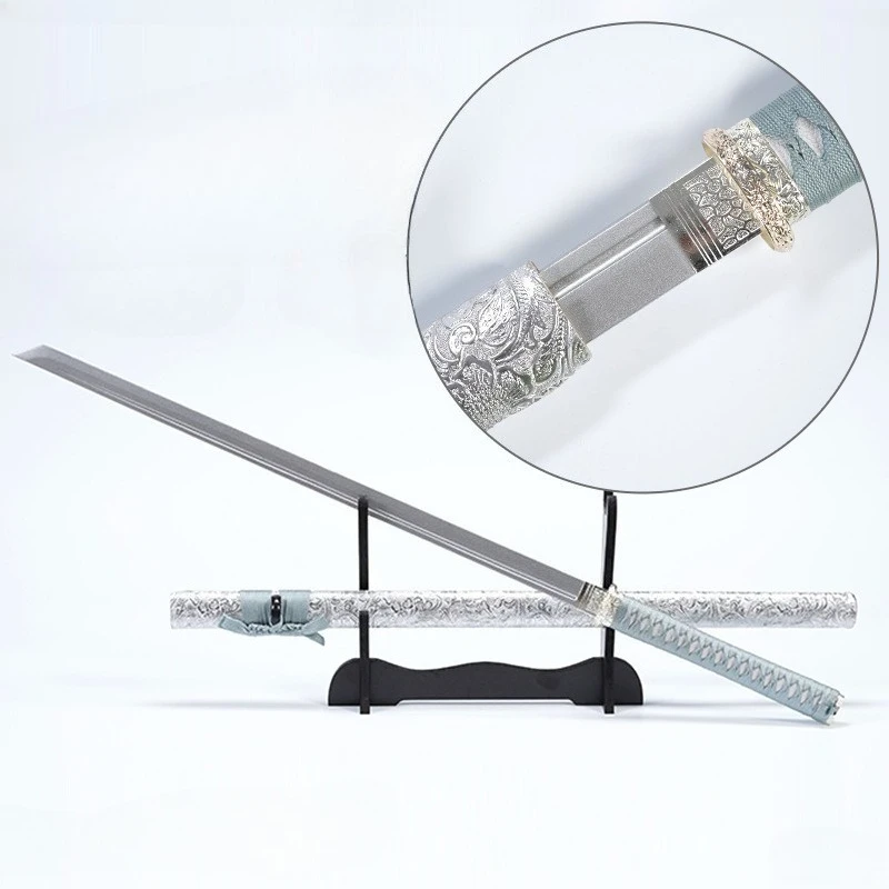 

103cm/40.56in Medieval Swords White With Sheath Samurai Weapons Model Props Cosplay Katana Anime Peripherals Crafts Outdoor Toys