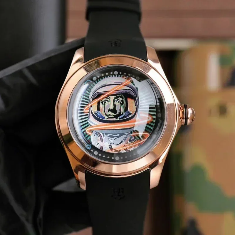 Orologio meccanico tourbillon galleggiante serie Bubble 47mm, serie astronauta alla moda e impermeabile