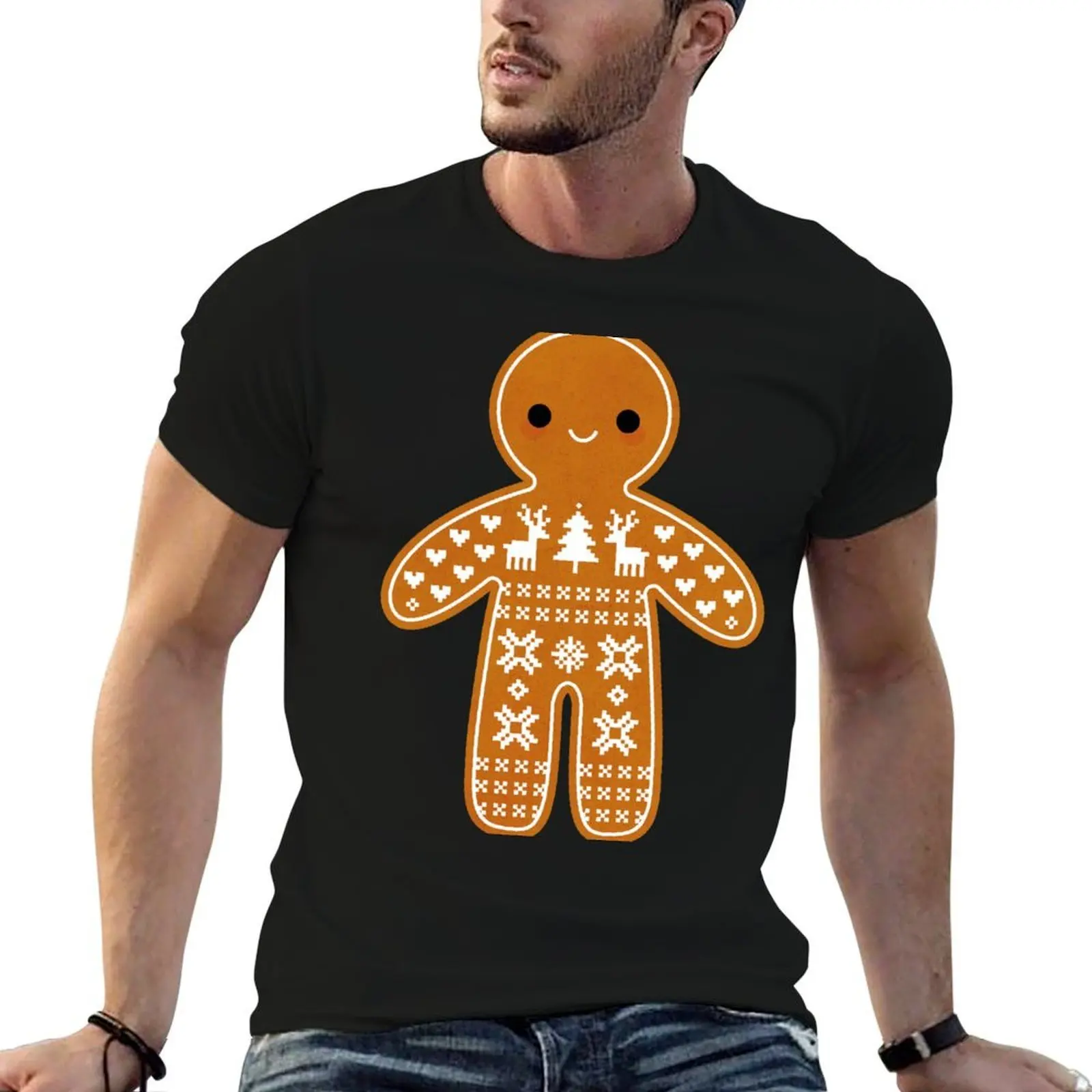 

Sweater Pattern Gingerbread Cookie T-Shirt t shirts cotton 100% t shirt man luxury anime t shirts for man T-Shirt