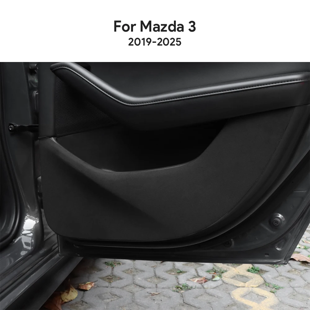 

4 шт. замшевая накладка на дверь автомобиля для Mazda 3 Axela BP 2019 2020 2021 2022 2023 2024 2025 LHD RHD черный коврик аксессуары защитные